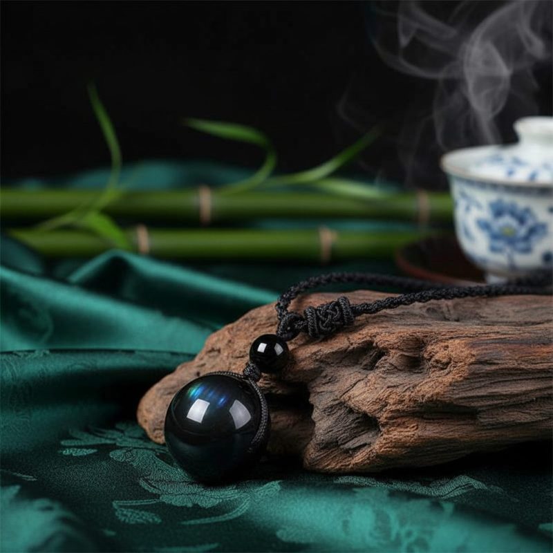 Rainbow Obsidian Necklace - Eye of Truth - Professional Photo