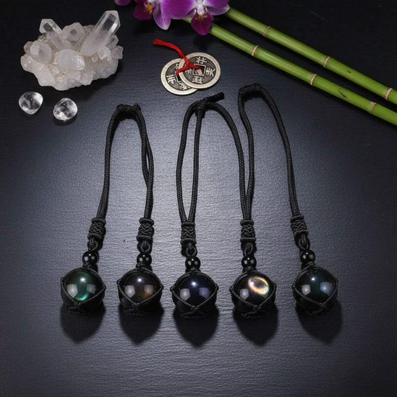 Rainbow Obsidian Necklace - Eye of Truth - Professional Photo