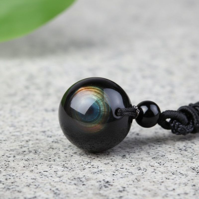 Rainbow Obsidian Necklace - Eye of Truth - Professional Photo