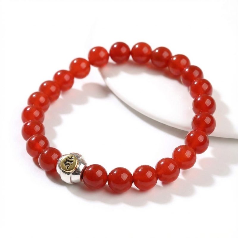 Red Agate Buddhist Guardian Deities Bracelet - Zodiac Bracelet for Luck, Protection - Professional Photo