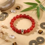 Red Agate Buddhist Guardian Deities Bracelet - Zodiac Bracelet for Luck, Protection - Professional Photo