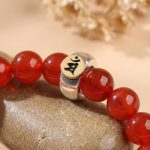 Red Agate Buddhist Guardian Deities Bracelet - Zodiac Bracelet for Luck, Protection - Professional Photo
