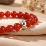 Red Agate Buddhist Guardian Deities Bracelet - Zodiac Bracelet for Luck, Protection - Professional Photo