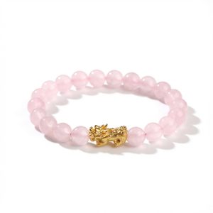 Rose Quartz Pixiu Love & Abundance Bracelet - Professional Photo