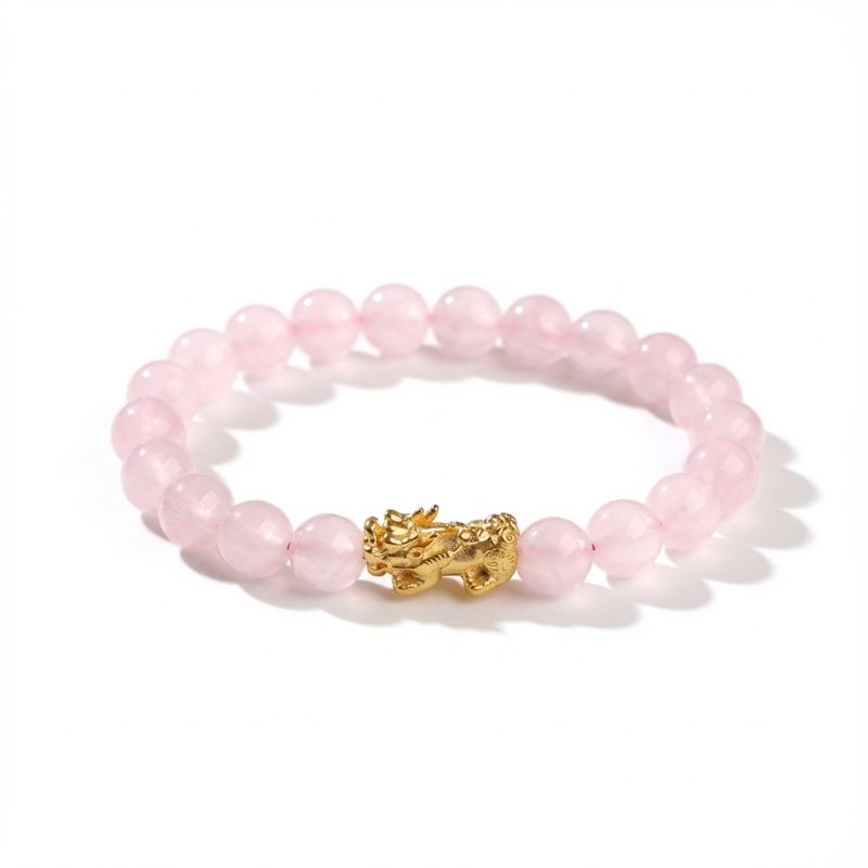 Rose Quartz Pixiu Love & Abundance Bracelet - Professional Photo