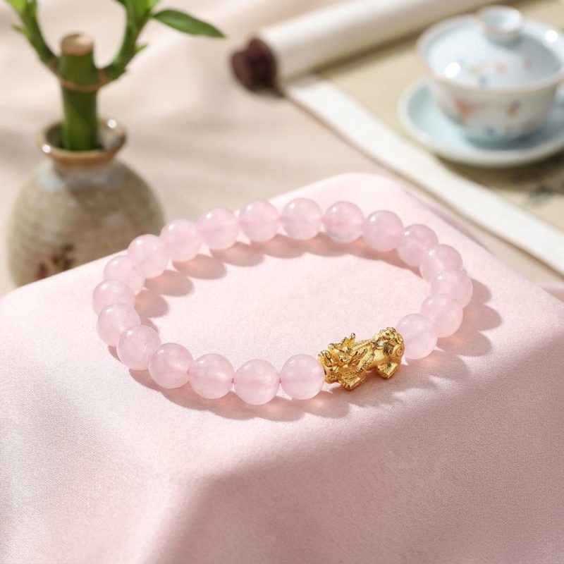 Rose Quartz Pixiu Love & Abundance Bracelet - Professional Photo
