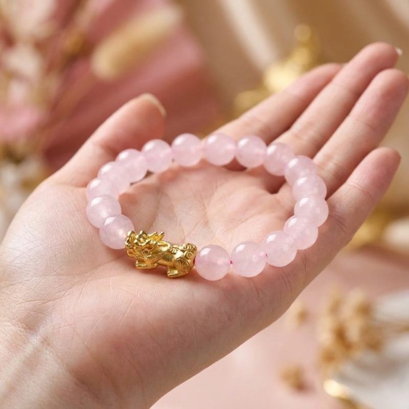 Rose Quartz Pixiu Love & Abundance Bracelet - Professional Photo