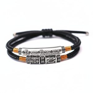 Tibetan Mantra Double Bracelet - For Luck & Protection - Professional Photo