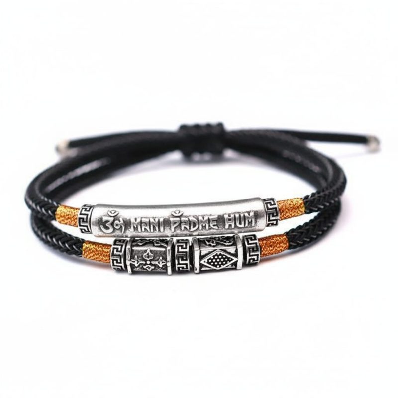 Tibetan Mantra Double Bracelet - For Luck & Protection - Professional Photo