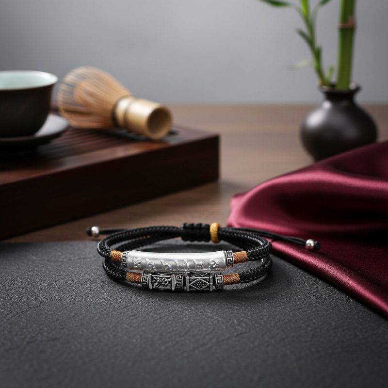 Tibetan Mantra Double Bracelet - For Luck & Protection - Professional Photo