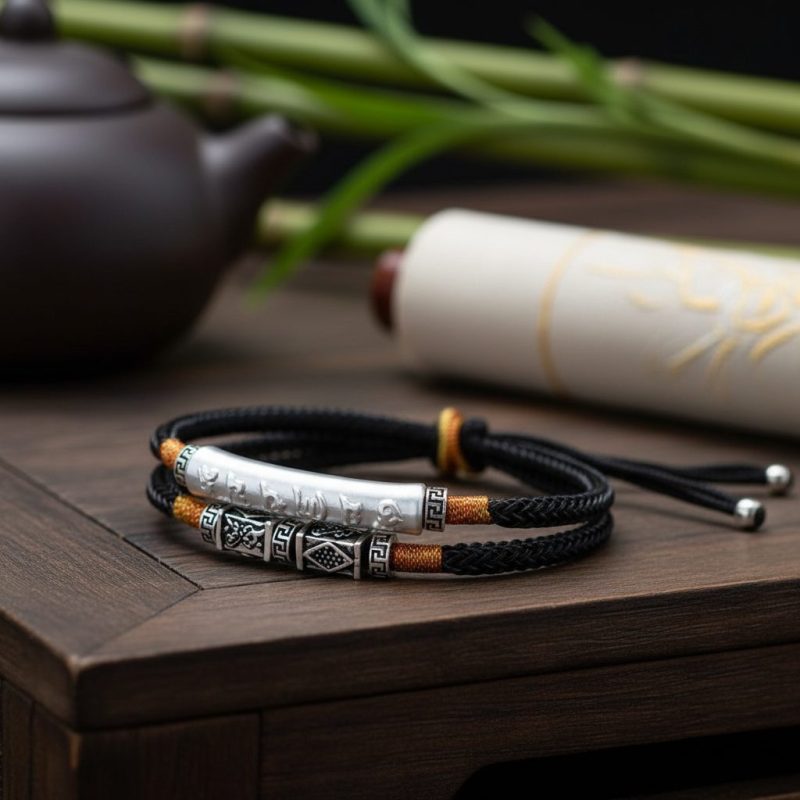 Tibetan Mantra Double Bracelet - For Luck & Protection - Professional Photo