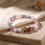 The Prosperity Bracelet - Amethyst, Aquamarine, Rose Quartz Pixiu - Professional Photo