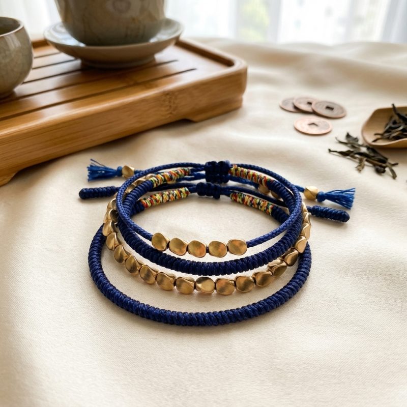 Blue Copper Beads Bracelet Set - Professional Photo