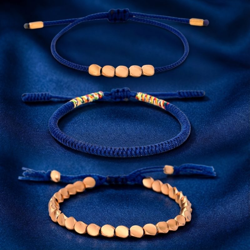 Blue Copper Beads Bracelet Set - Professional Photo