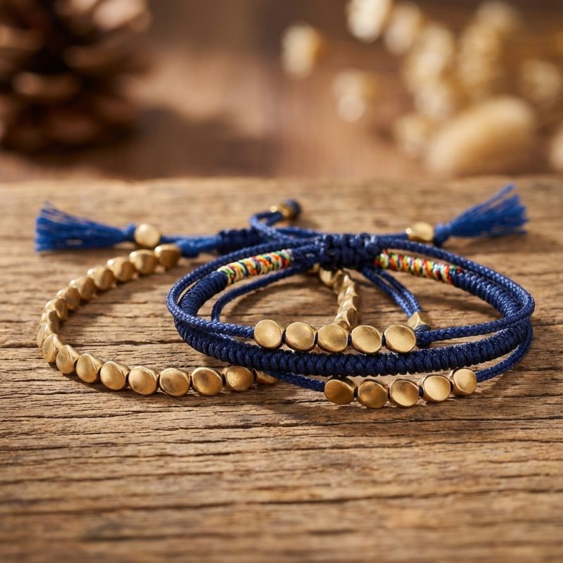 Blue Copper Beads Bracelet Set - Professional Photo