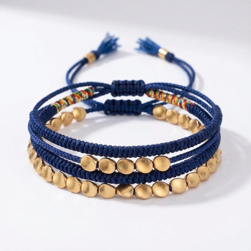 Blue Copper Beads Bracelet Set - Professional Photo