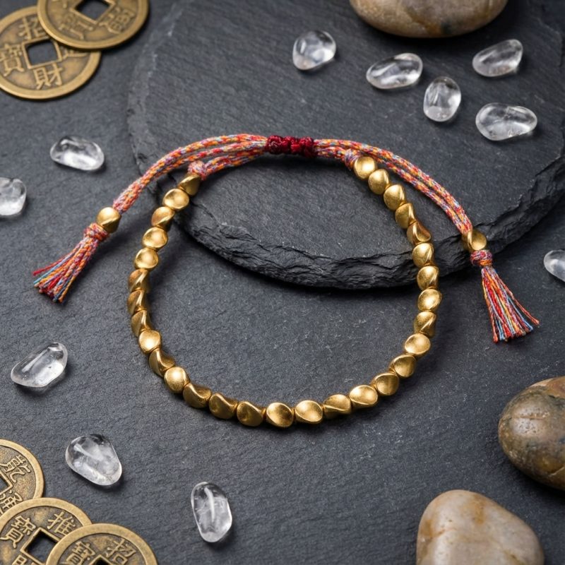 Tibetan Copper Beads Bracelet Handmade - For Healing, Strength & Protection - Professional Photo