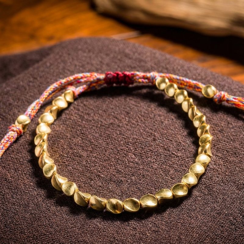 Tibetan Copper Beads Bracelet Handmade - For Healing, Strength & Protection - Professional Photo