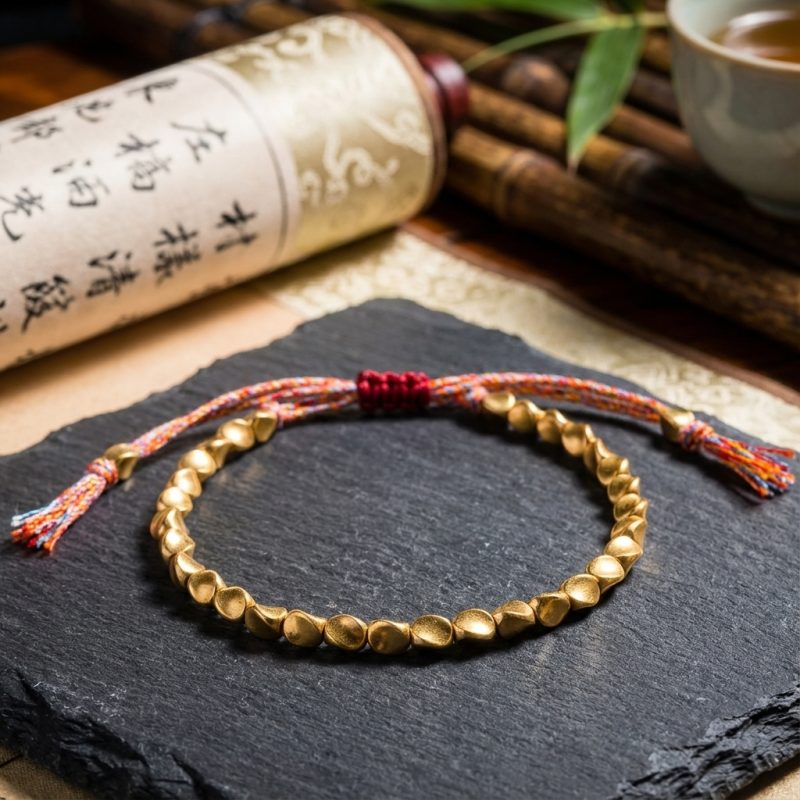 Tibetan Copper Beads Bracelet Handmade - For Healing, Strength & Protection - Professional Photo