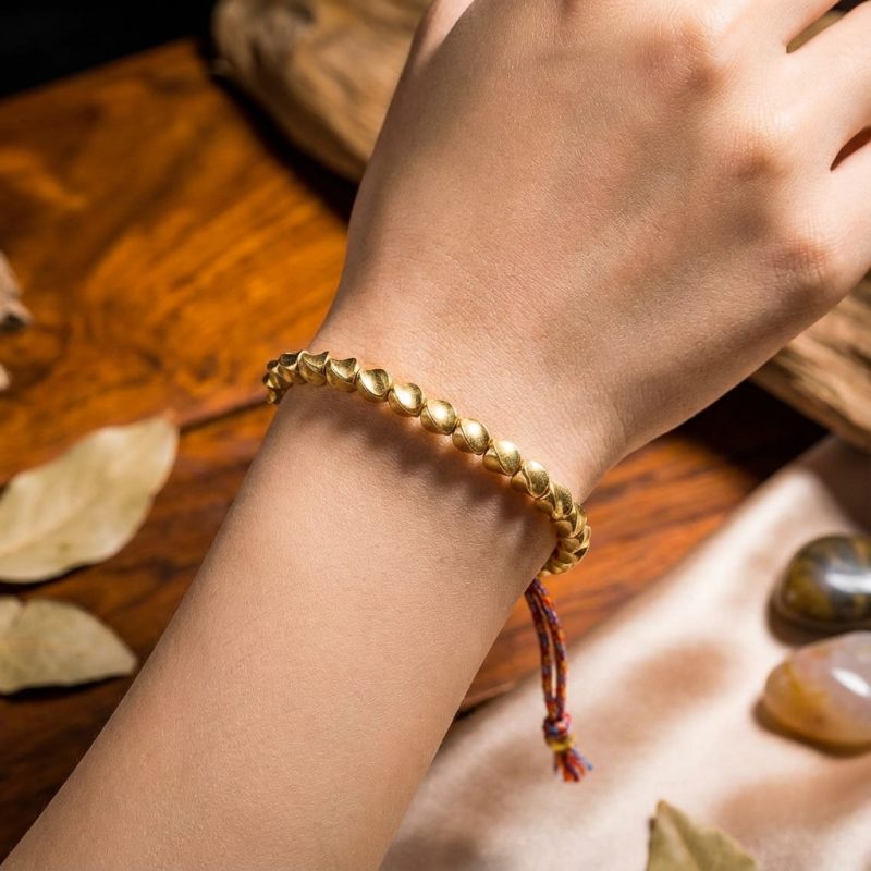 Tibetan Copper Beads Bracelet Handmade - For Healing, Strength & Protection - Professional Photo