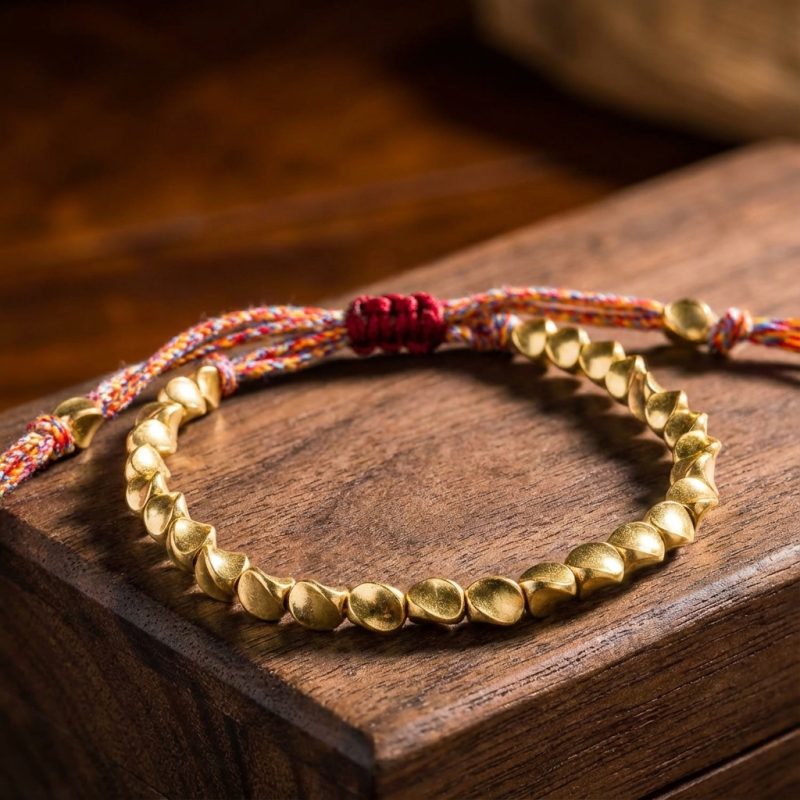 Tibetan Copper Beads Bracelet Handmade - For Healing, Strength & Protection - Professional Photo