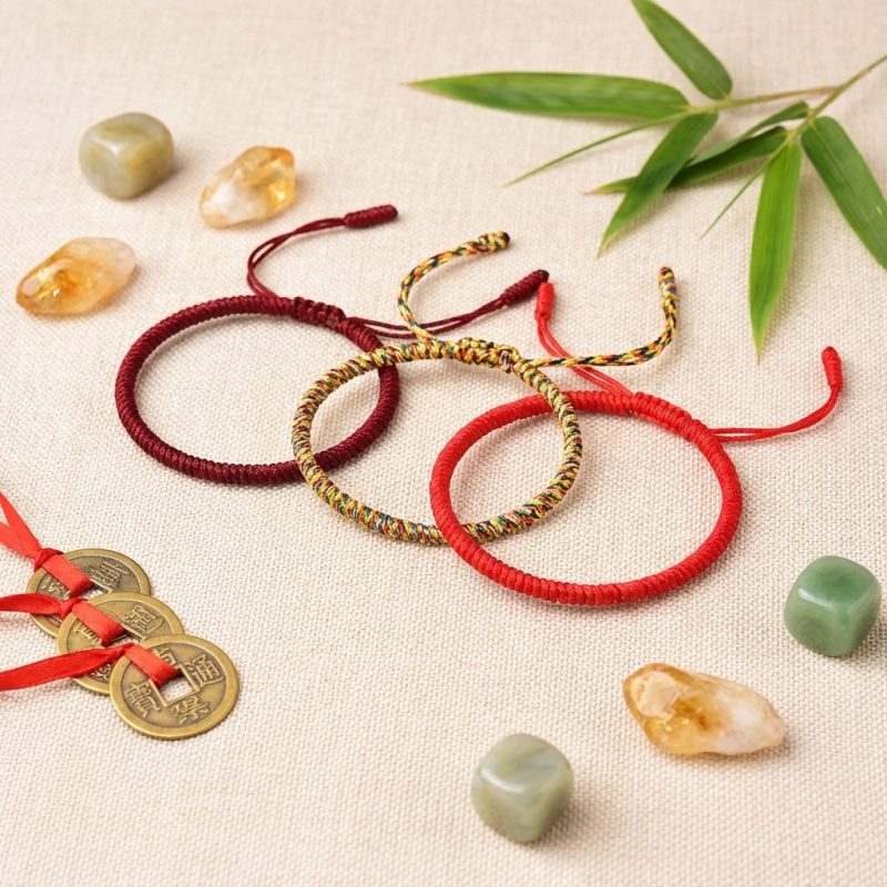 Tibetan Buddhist Knot Lucky Rope Bracelet - Professional Photo