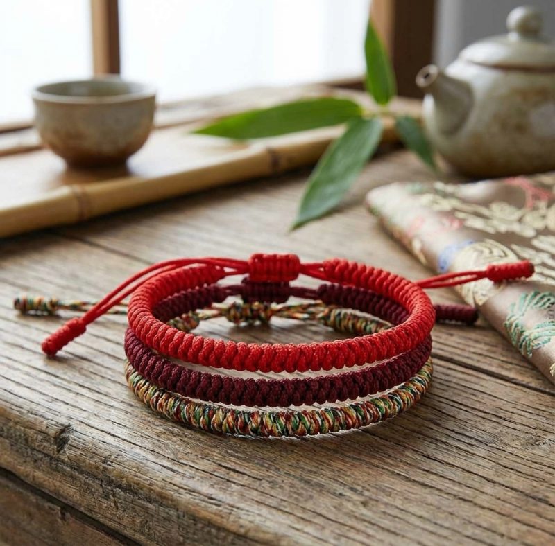 Tibetan Buddhist Knot Lucky Rope Bracelet - Professional Photo