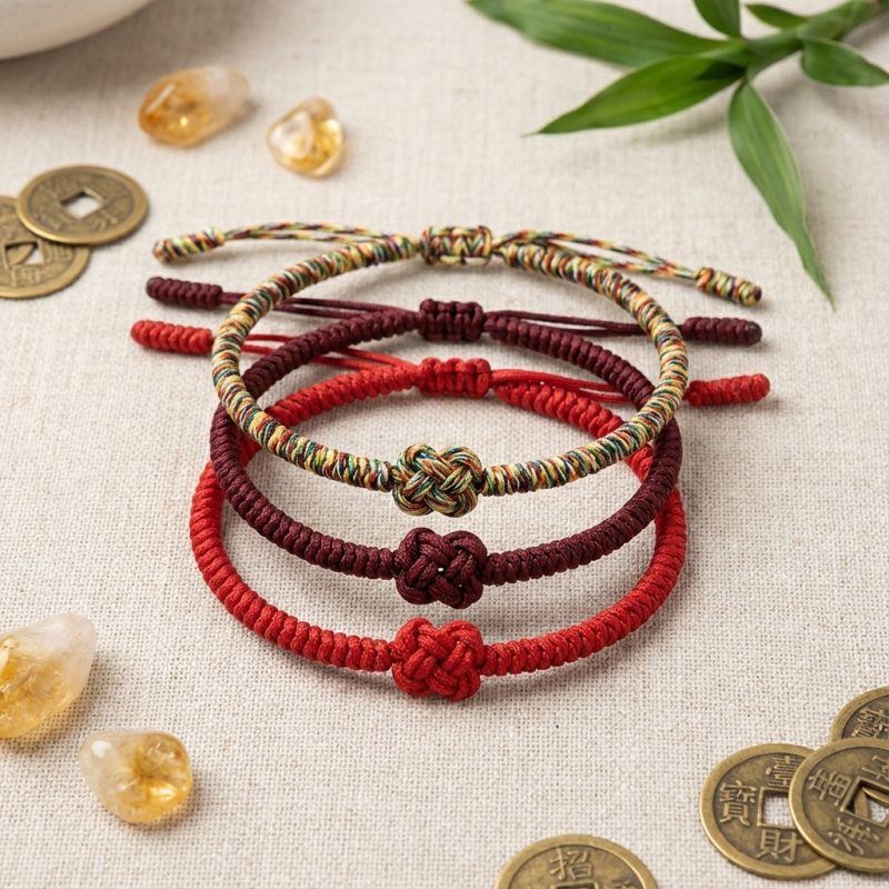 Tibetan Buddhist Knot Lucky Rope Bracelet - Professional Photo