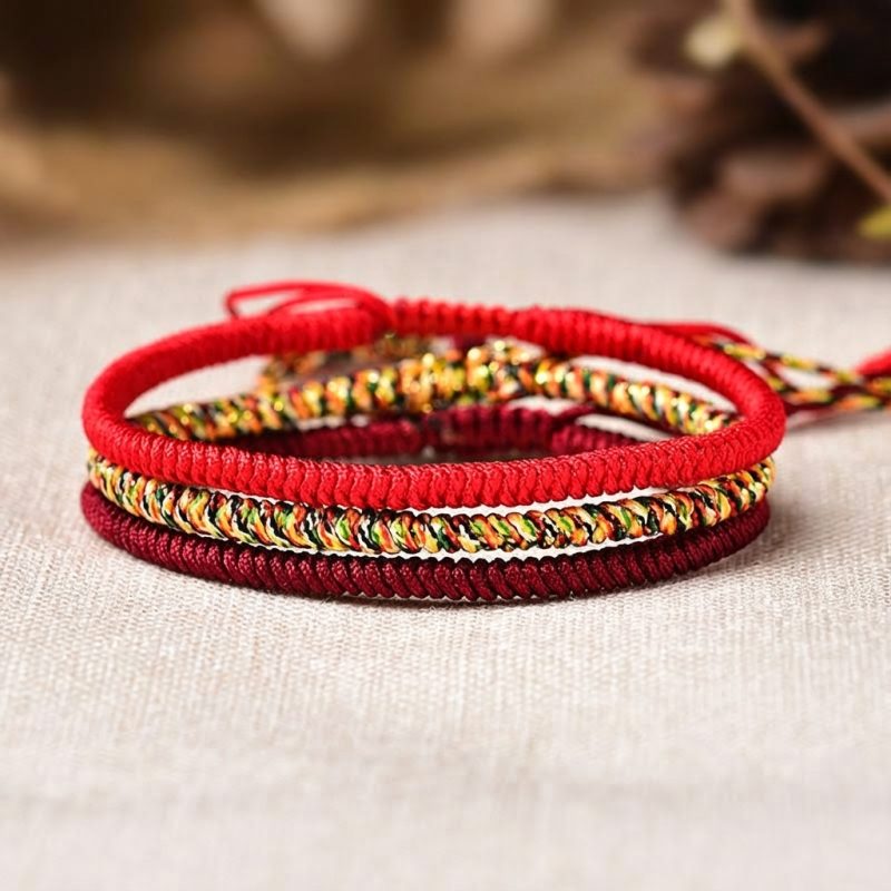 Tibetan Buddhist Knot Lucky Rope Bracelet - Professional Photo