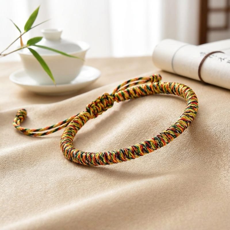 Tibetan Buddhist Knot Lucky Rope Bracelet - Professional Photo