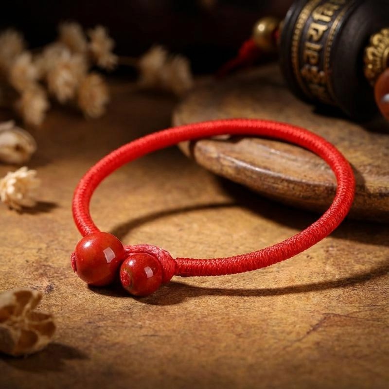 Original Tibetan Lucky Red String - Professional Photo