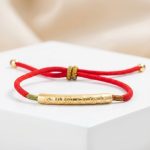 Tibetan Red/Gold String Bracelet - Buddhist Lucky Charm - Professional Photo