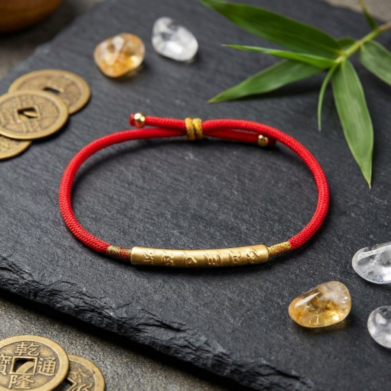 Tibetan Red String Bracelet - Buddhist Lucky Charm - Professional Photo