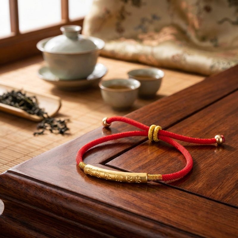Tibetan Red String Bracelet - Buddhist Lucky Charm - Professional Photo