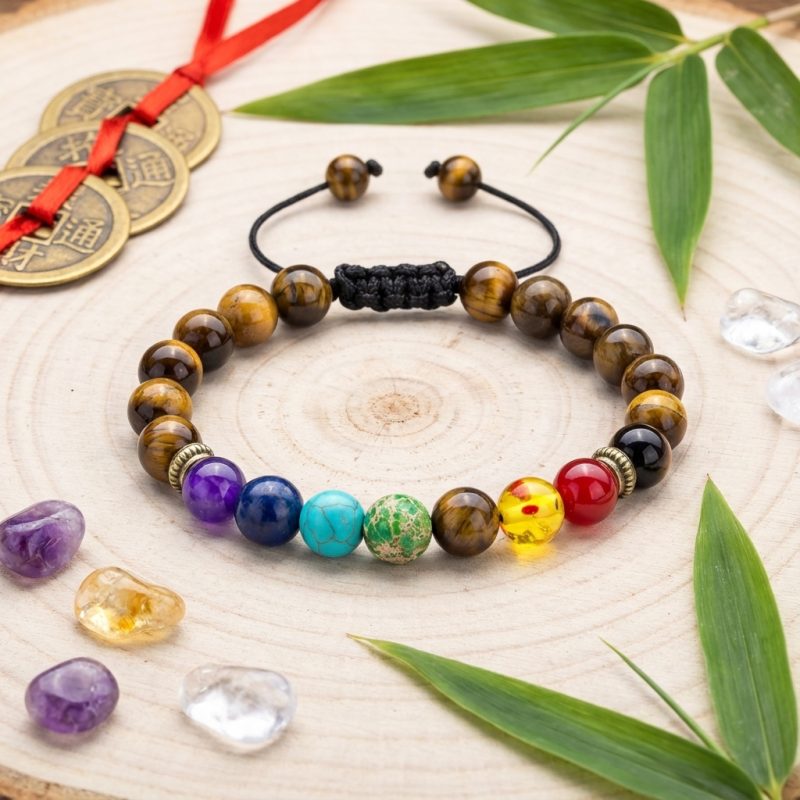 Tiger Eye Chakra Bracelet - Protection & Balance - Professional Photo