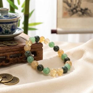 Triple Prosperity Bracelet - Citrine, Green Aventurine, Turquoise - Professional Photo