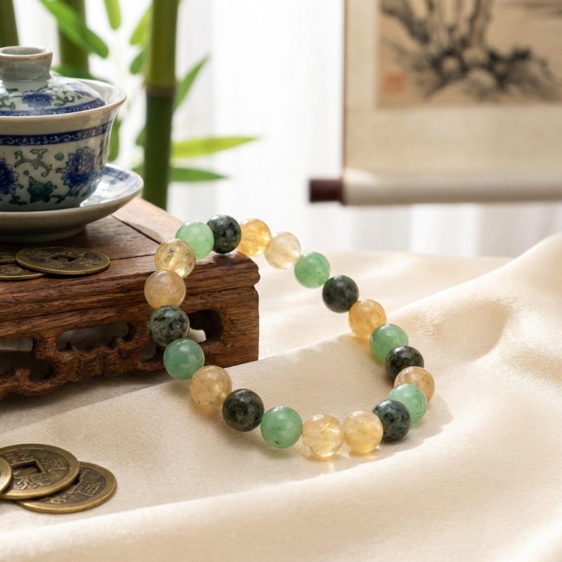 Triple Prosperity Bracelet - Citrine, Green Aventurine, Turquoise - Professional Photo