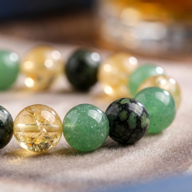 Triple Prosperity Bracelet - Citrine, Green Aventurine, Turquoise - Professional Photo