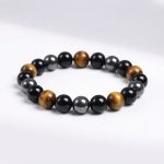 Triple Protection Bracelet - Tiger’s Eye, Obsidian, Hematite - Professional Photo