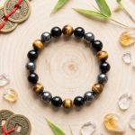 Triple Protection Bracelet - Tiger’s Eye, Obsidian, Hematite - Professional Photo