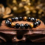 Triple Protection Bracelet - Tiger’s Eye, Obsidian, Hematite - Professional Photo
