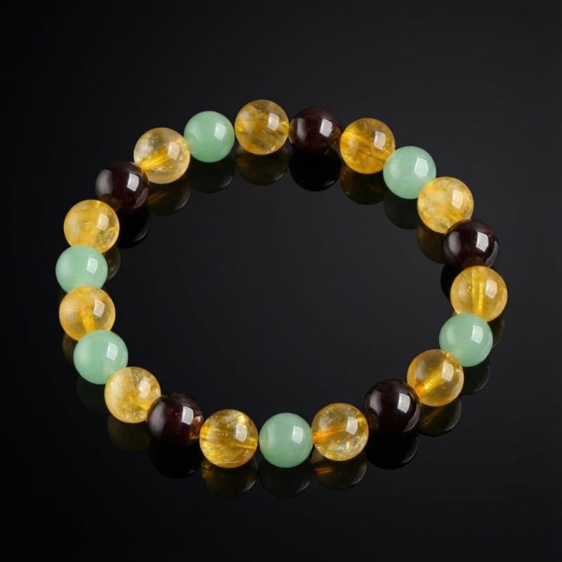 Triple Success Bracelet – Citrine, Aventurine, Garnet - Professional Photo