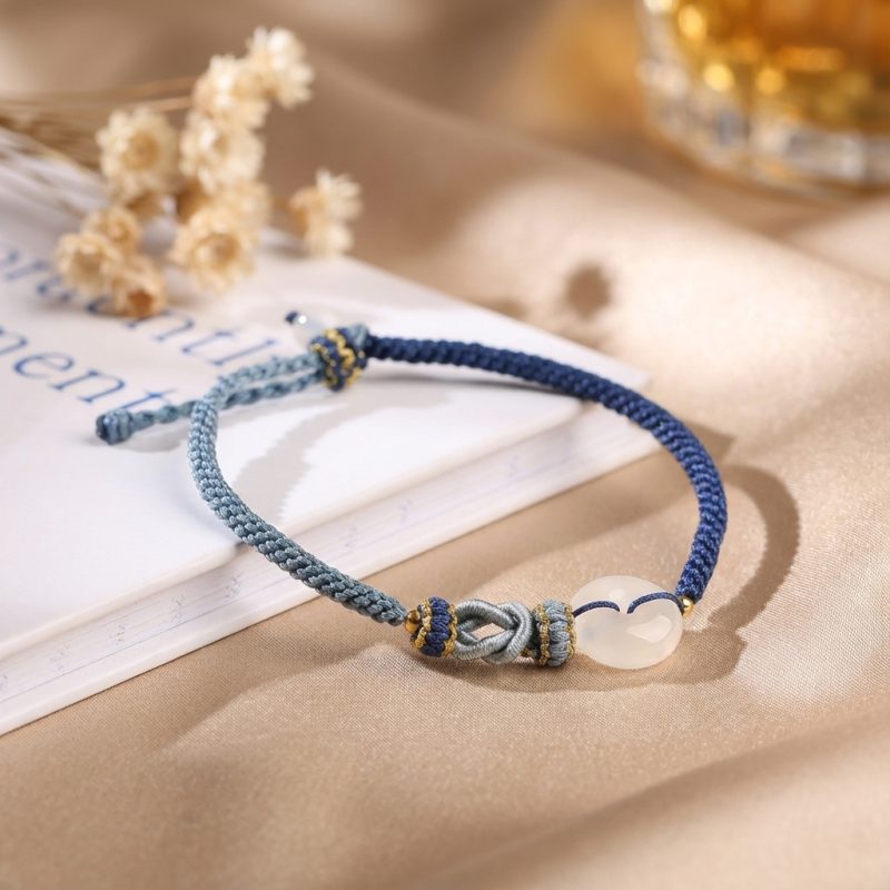 White Agate Fu Couple Bracelets - Give the Gift of Luck - Professional Photo