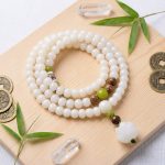 White Jade Bodhi Seed Mala - 108 Beads Bracelet/Necklace - Professional Photo