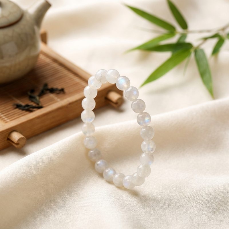 White Moonstone Bracelet - Feminine Energy - Professional Photo